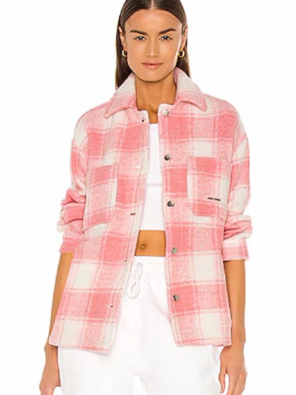 Local Heroes Twiggy Coral Shirt Jacket in Pink